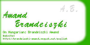 amand brandeiszki business card